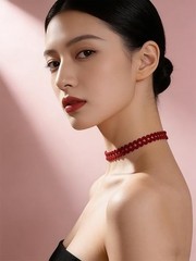 New Trending Product Red Choker for Women Retro 90s Tattoo Choker Necklaces Lace