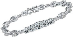 STUNNING Tennis Bracelet for Women White Gold 18k Exquisite Design CZ Plated