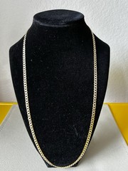 925 Sterling Silver 24”, 3.5mm Two Tones Gold and Silver Cuban Link