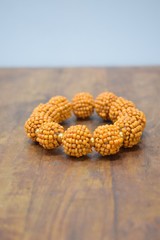 Bracelet Beaded Orange Elastic Bracelet
