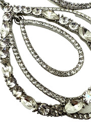 GIVENCHY Silk Crystal Rhinestone Teardrop Earrings Statement Pierced 2.5″ Signed