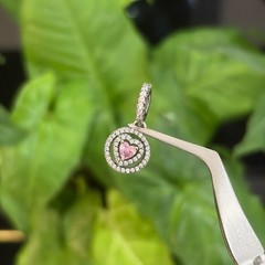 100% NEW 791476C01 PANDORA Sparkling Double Halo Heart Dangle Charm WITH BOX