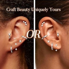 Hypoallergenic Flat Back Earrings for Women Trendy 20G Surgical Stainless Steel