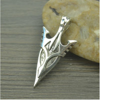 ARROWHEAD ARROW NORDIC SPEAR WEAPON pendant 26″ Sterling Silver 925 necklace Men
