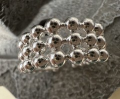 3 Tier Bubble Ball Ring Open Size No Silver Stamp? Selling As Costume Jewellery!