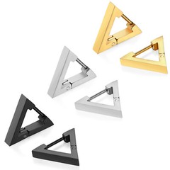 Punk Rock Stainless Steel Triangle Men’s Women’s Hoop Huggie Ear Studs Earrings