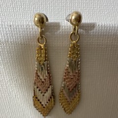 Multicolor Tri-Color Metal Teardrop Dangle/Drop Earrings Post Butterfly No Stone