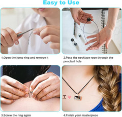 100Pcs Premium Leather Necklace Chains Bracelet Cord with Clasps for Pendants, B