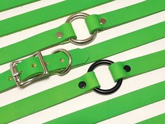 5/8″ Premium Leather Neon Choker Necklace Center O-Ring Choose From 12 Colors!