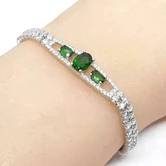 10 Ct Oval Cut Simulated Emerald 14k White Gold Plated Stunning Tennis Bracelet