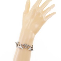 BOTTEGA VENETA Bracelet Bangle AUTH Silver 925 Vintage Rare triangle 19.5cm F/S