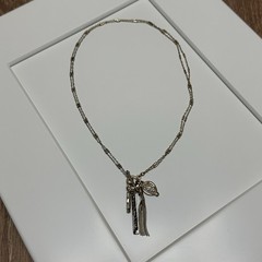 Miracles Pendant Cluster Necklace With Rhinestone Charm And A Chain Tassel