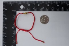 x12 kabbalah macrame red string bracelet St Benito rhodium gold plated medal