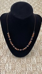 Copper and Black Crystal Necklace 18″ w/ extender