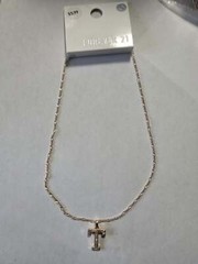 NWT! FOREVER 21 Gold Necklace Initial “T” 16″ Monogram