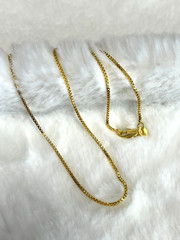 SHARP!! STAMPED 18K GOLD FILLED 1.6mm BOX CHAIN 24″ LONG FITS PENDANT NECKLACE