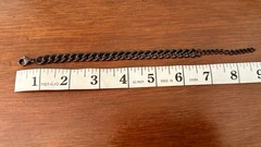 Black Cuban Link Bracelet Adjustable Unisex Metal Chain 8.5