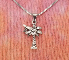 Palm Tree & Crescent Moon Necklace Or Earrings South Carolina Flag Palmetto