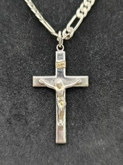 Vintage Chapel Sterling Silver 925 Cross Crucifix 1.5″ Pendant INRI