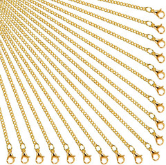 24 Pack Gold Plated Necklace Chain for Women Bulk 16-26 Inch 2 Mm Gold Plated DI