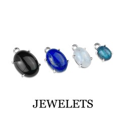Silver Prong Settings – Rhodium Plated Universal Mounts for Pendants, Earrings