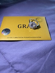 GRA Rhodium Plated Silver Tone Clear Round Cluster Cocktail Ring Size 8