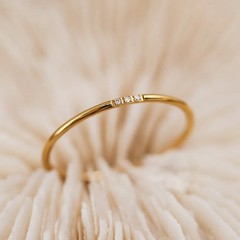 Stainless Steel Thin CZ Band Women 1mm Geometric Prong Classic Wedding Jewelry