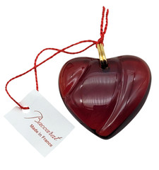 Baccarat Crystal Ruby Red Heart Pendant – New In Box