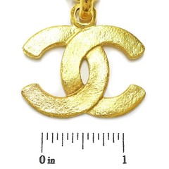 CHANEL Gold Plated CC Logos Charm Vintage Chain Necklace Pendant #1302c Rise-on
