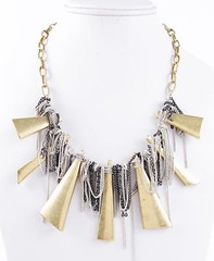 Kenneth Cole New York Geometric Statement Necklace Metal Edge $115 NWT