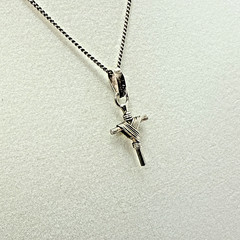 Vintage Mexican 925 Sterling Silver Dual Artisan Crucifix Cross Pendant Necklace