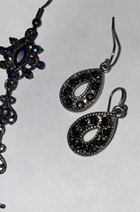 gold and silver tone Pierced earrings Glass And Acrylic Stones lot 8 sets