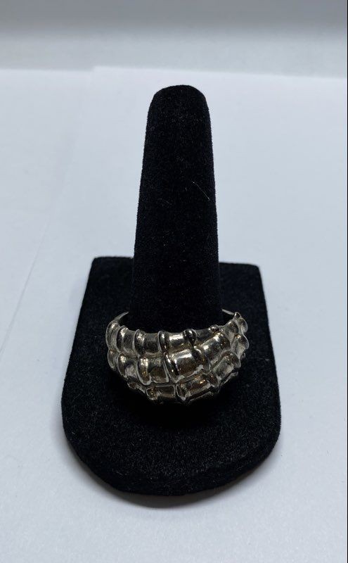 Sterling Silver Bamboo Design Size 11.5 Ring 9.6g