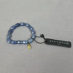 Ann Taylor Bracelet Blue Faceted Beaded Charm Stretch Womens 8 In Jewelry