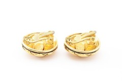 CHANEL Matelasse Earrings coco mark Accessory Gold Authentic