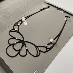 Batucada Paris Eco-Friendly Collier Necklace Black Loops w/Metal Embellishments