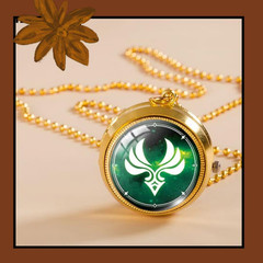Genshin Vision Rotating Locket Necklace – Anemo Electro Geo Hydro Pyro Dendro Cr