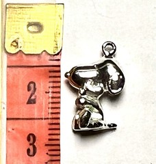 Vintage 925 SNOOPY w WOODSTOCK Peanuts UFS CHARM Pendant Sterling