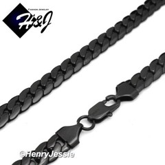 16″-40″MEN Stainless Steel 6mm Black Plated Miami Cuban Curb Chain Necklace*B155