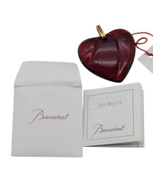 Baccarat Crystal Ruby Red Heart Pendant – New In Box
