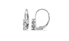 925 Sterling Silver 3.00 ct. Round 6mm CZ Leverback Earrings White Leverback
