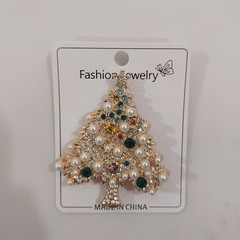 Christmas Tree Brooch Pin 2.25 in w/ decorative gift bag