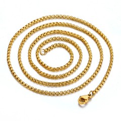 1/2Pcs 2mm Thin Box Link Gold Plated Stainless Steel Chain Necklace for Pendant