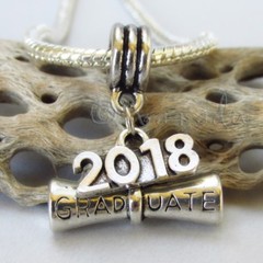 Graduation Diploma 2018 European Pendant Charm For Large Hole Charm Bracelets