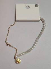 Forever 21 Half-and-Half Smiley Necklace (2022) Brand New USA Fashion Jewelry