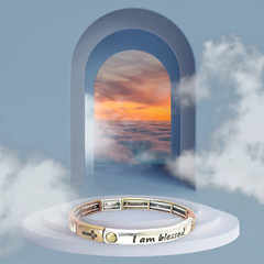 Metal Stretch Bracelet “I Am Blessed”