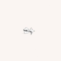 [J&Co] Micro Flare Star Flatback Earring 14K solid white gold – New in box