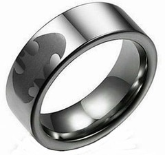 DC COMICS BATMAN ETCHED LOGO Stainless Steel BAND RING SIZE 11