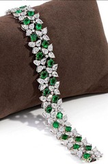 12.0 Ct Pear Cut Simulated Emerald Cluster Tennis Bracelet 14K White Gold Plated