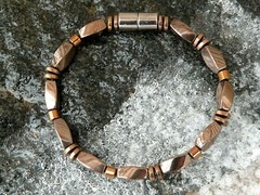 100% Copper Magnetic Hematite Anklet Necklace Bracelet 1 Row Gauss+ Handmade USA